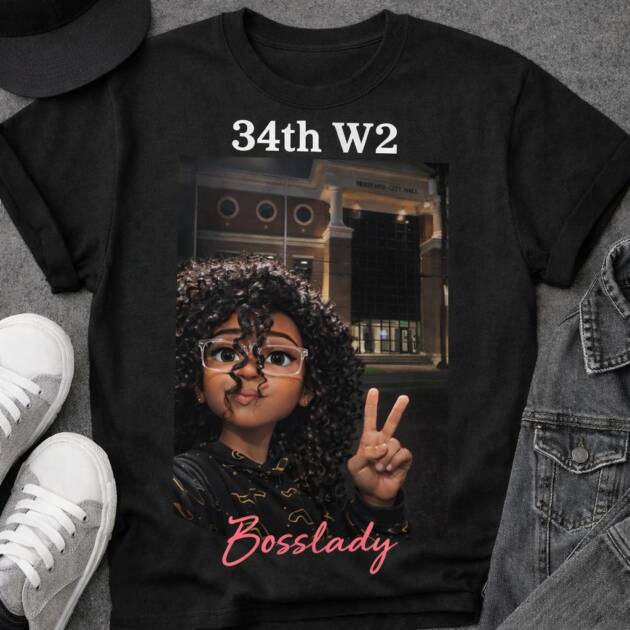 Bosslady 34th W2 Cartoon Portrait T-Shirt
